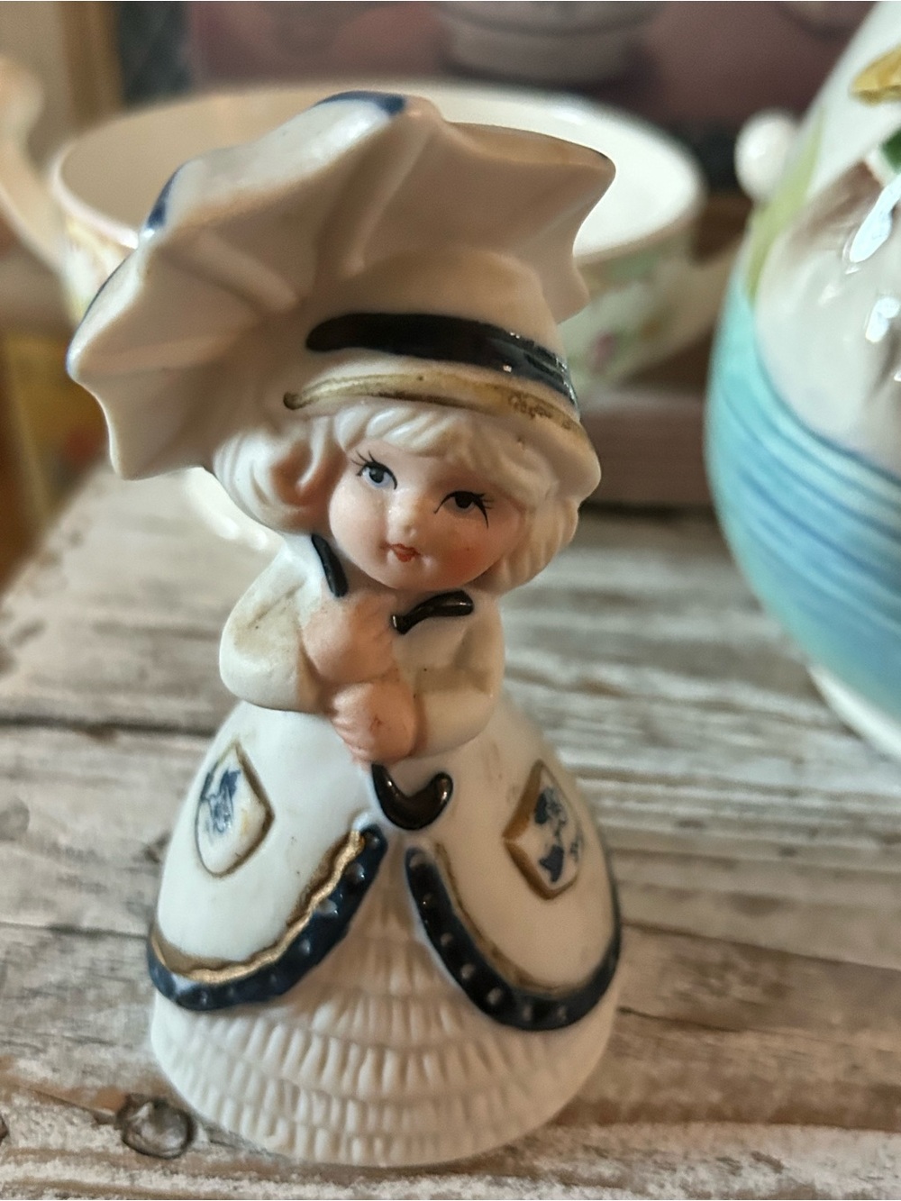 Vintage Jasco Royal Majestic Bisque Porcelain Decorative Bell 1980s Taiwan